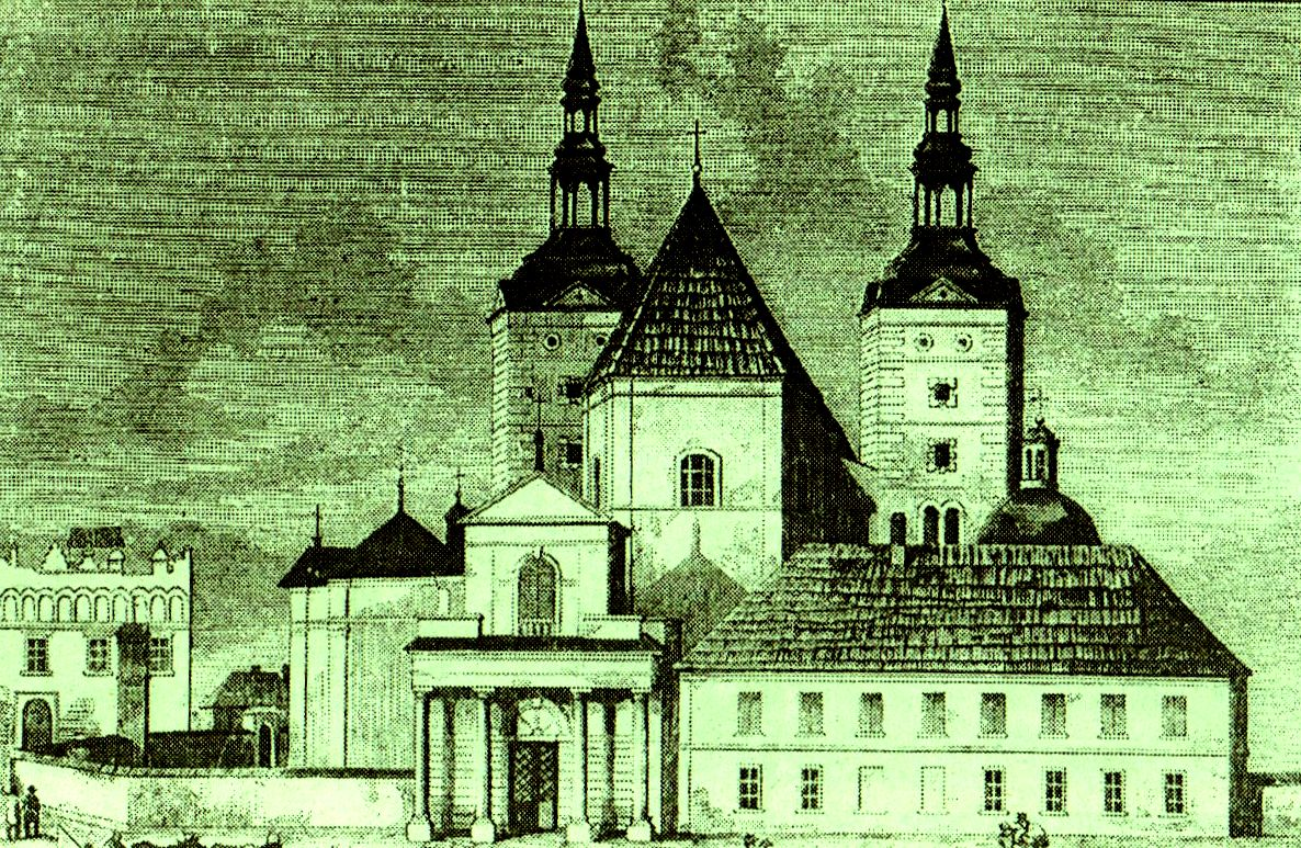 Widok na kolegiatę oraz szkołę jezuitów